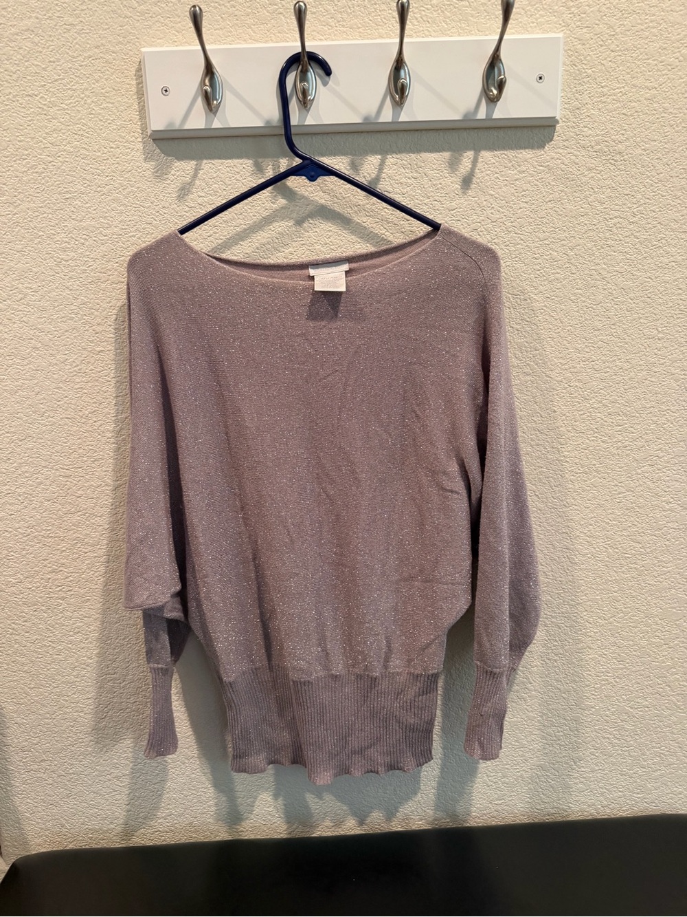 Worthington Lavender Metallic Crewneck Sweater